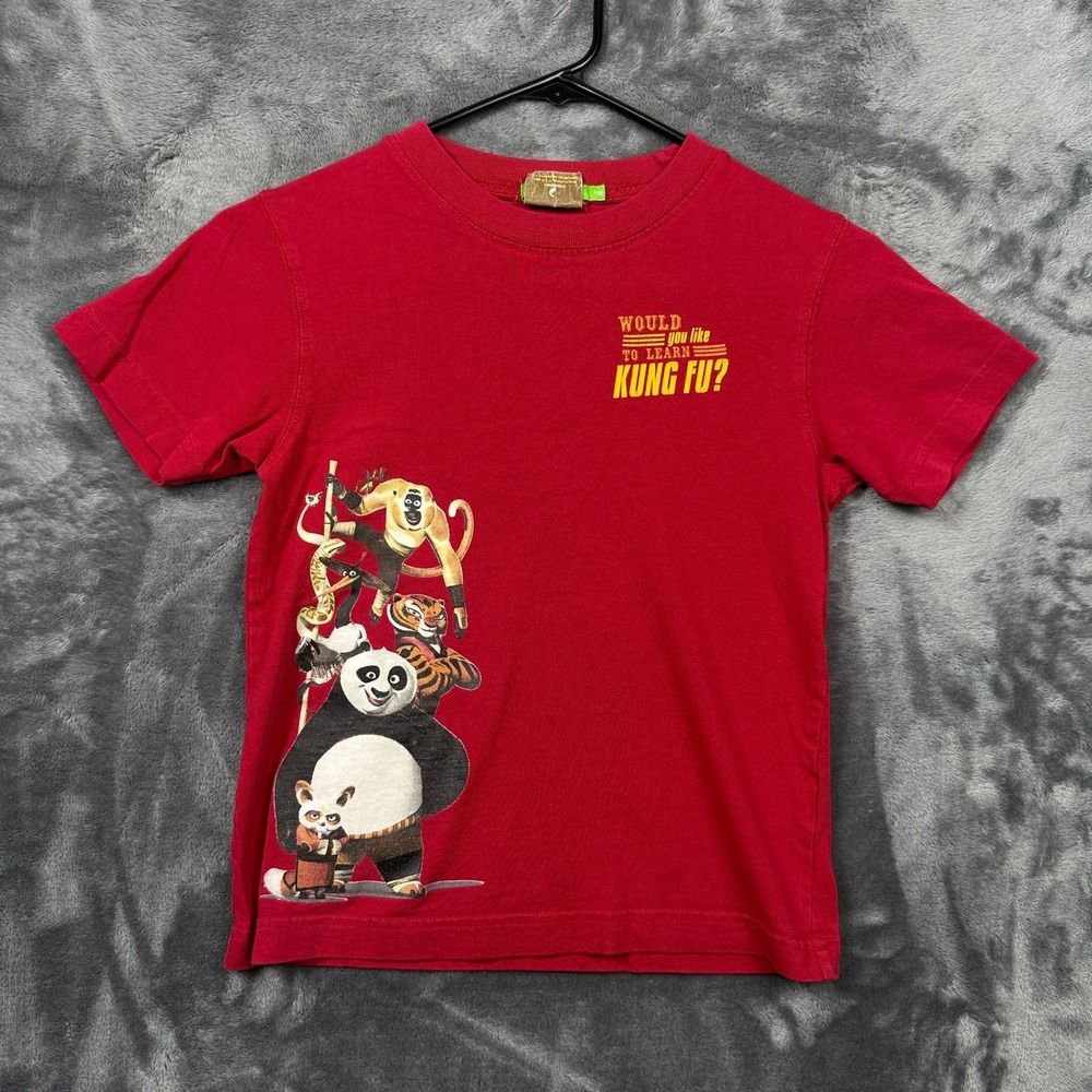 Bossini Kids T-Shirt Boys 130 Red Kung Fu Panda DreamWorks Graphic Tee